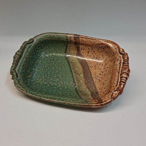 #230777 Baking Dish Green/Tan $14 at Hunter Wolff Gallery